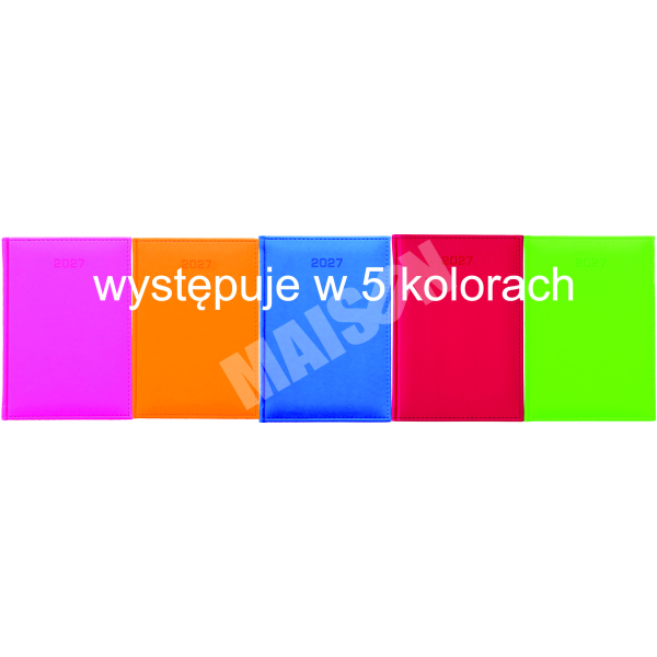 Kalendarz Raso Fluo dzienny A5 2027 z grawerem